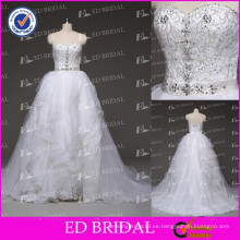 Nuevo vestido de novia de la manera del amor rizos bordados vestidos de boda de la blusa 2015